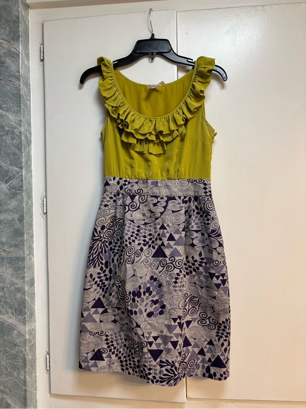 Anthropologie Maeve Seaside Field Dress , silk , size 0